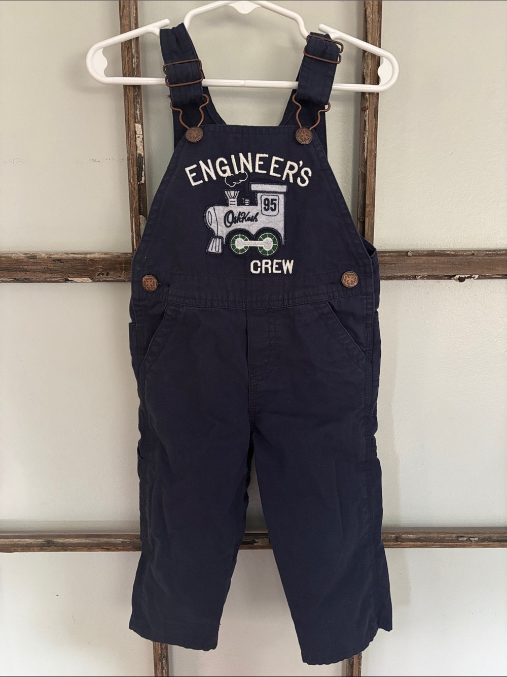 Oshkosh B’Gosh “Engineer’s Crew” baby overalls